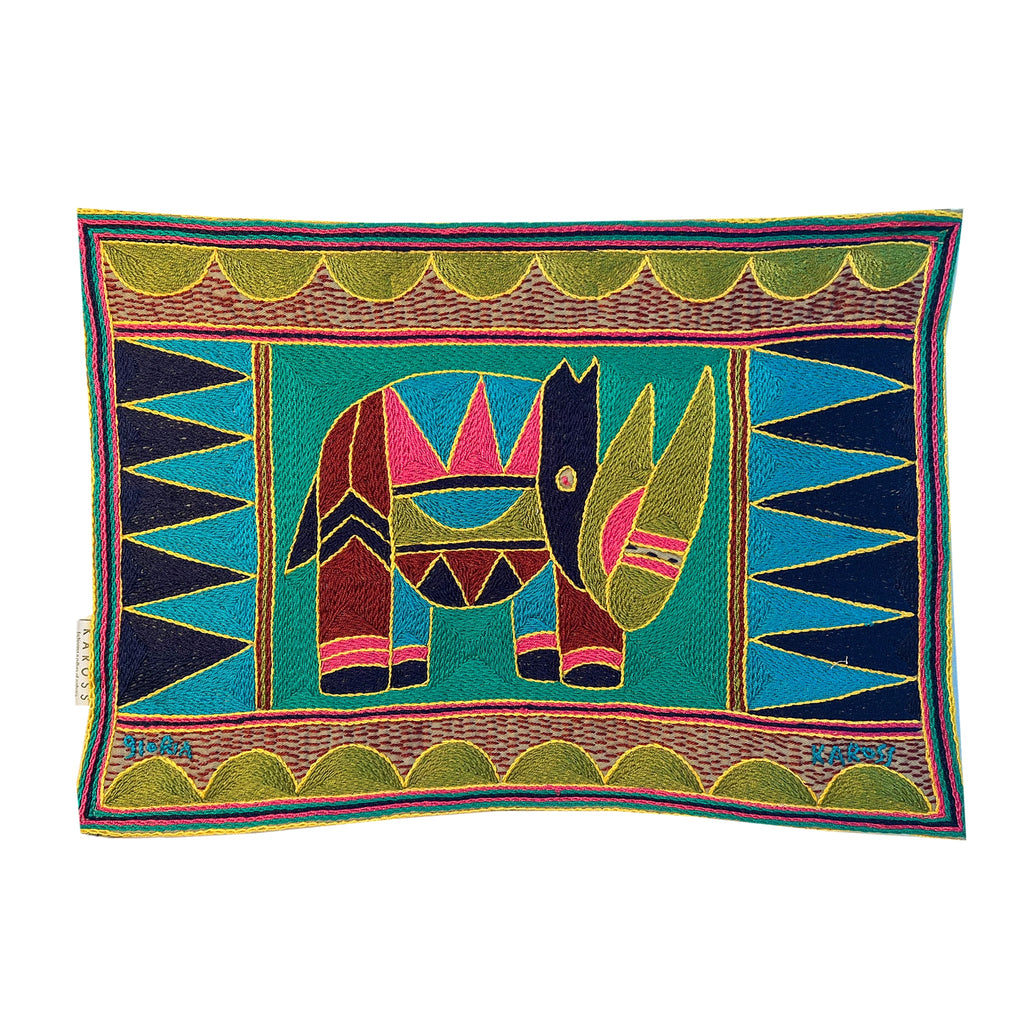 Shangaan Love Rhino Hand-Embroidered Padded Placemat