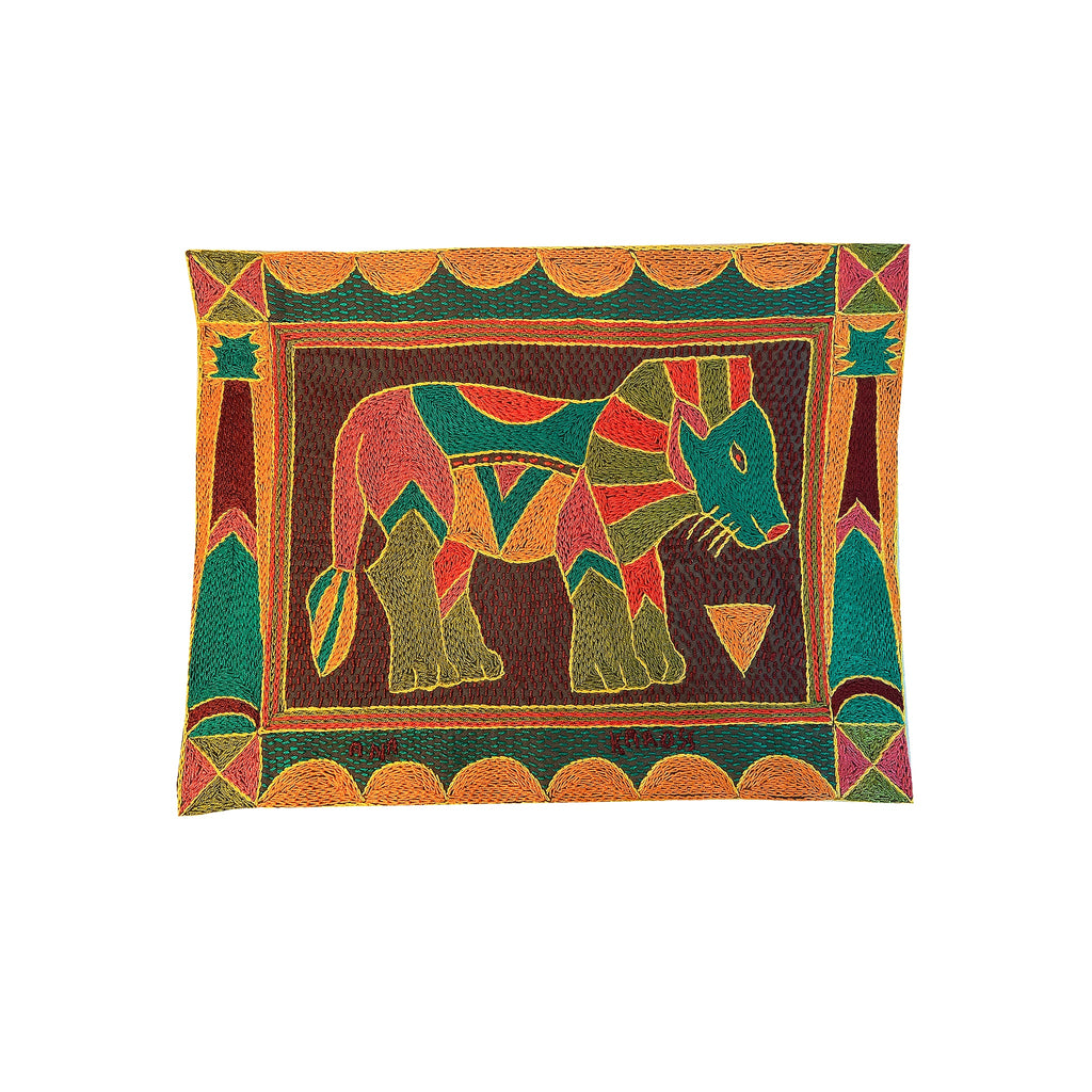 Shangaan Love Male Lion Hand-Embroidered Unpadded Placemat