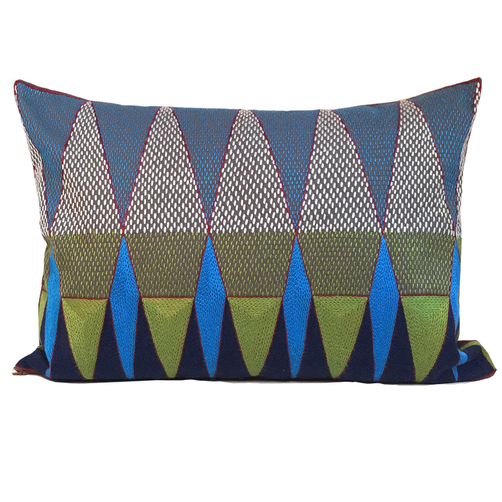 Turaco Geometric Hand-Embroidered Cushion Cover