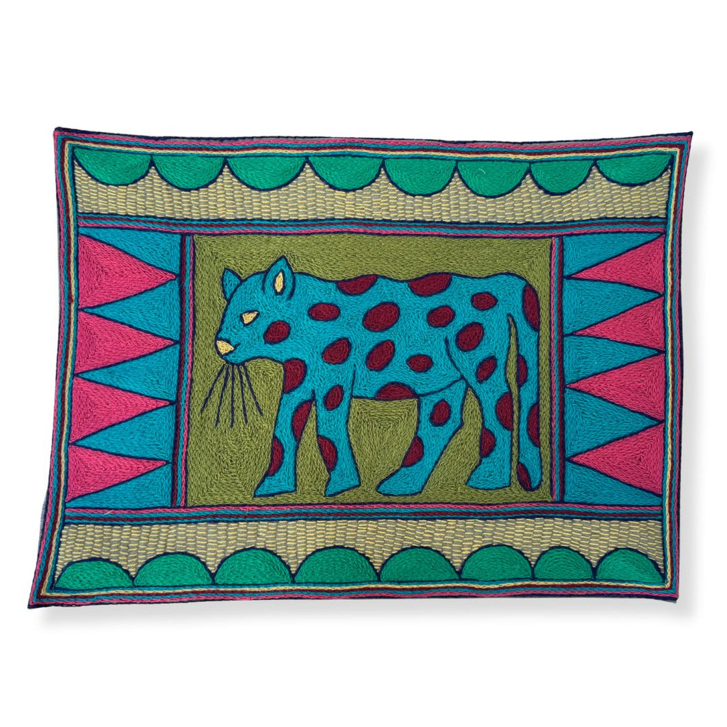 Shangaan Love Leopard Hand-Embroidered Padded Placemat