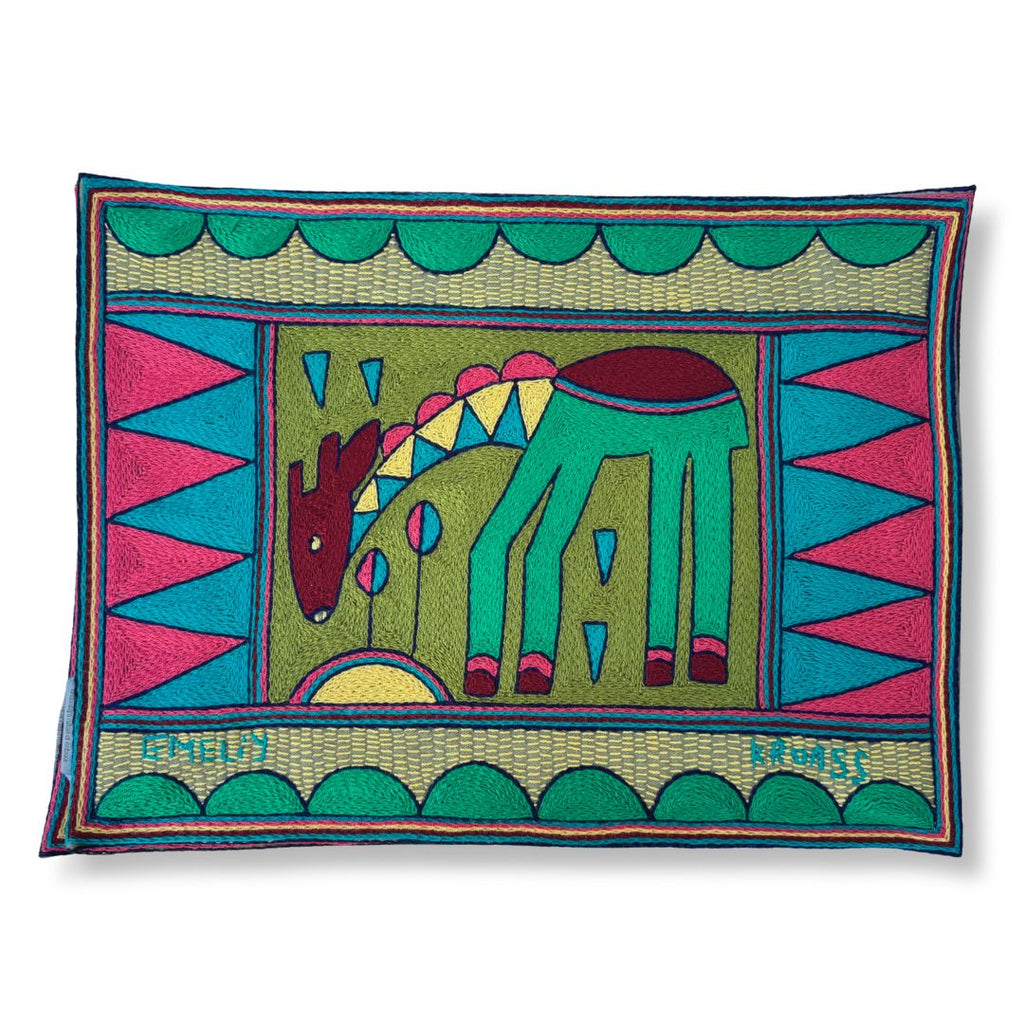 Shangaan Love Giraffe Hand-Embroidered Padded Placemat