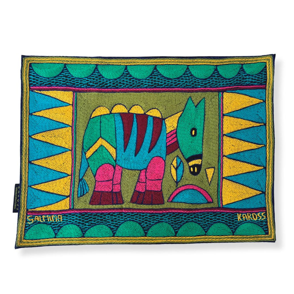 Shangaan Love Antelope Hand-Embroidered Padded Placemat