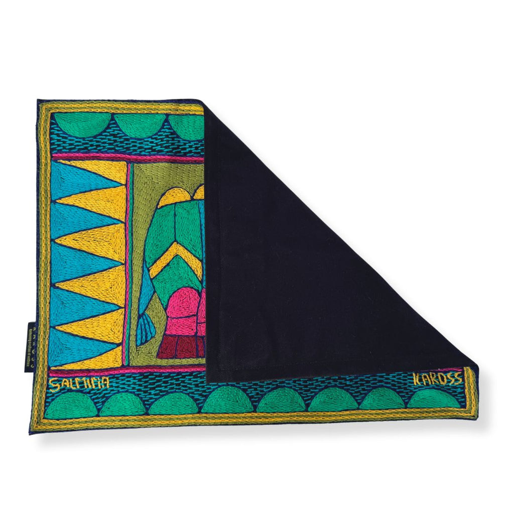 Shangaan Love Antelope Hand-Embroidered Padded Placemat