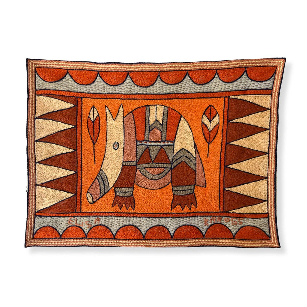 Valencia Anteater Hand-Embroidered Padded Placemat
