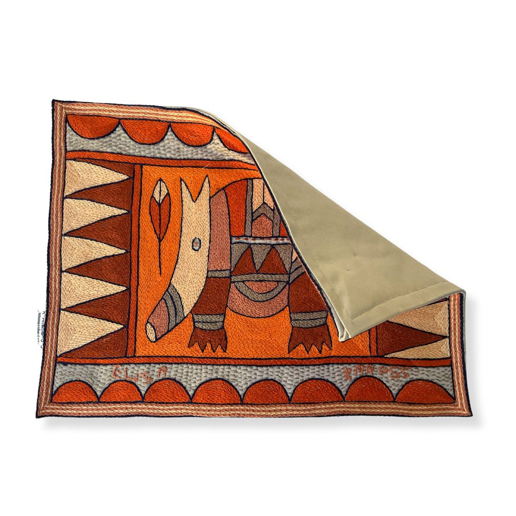 Valencia Anteater Hand-Embroidered Padded Placemat