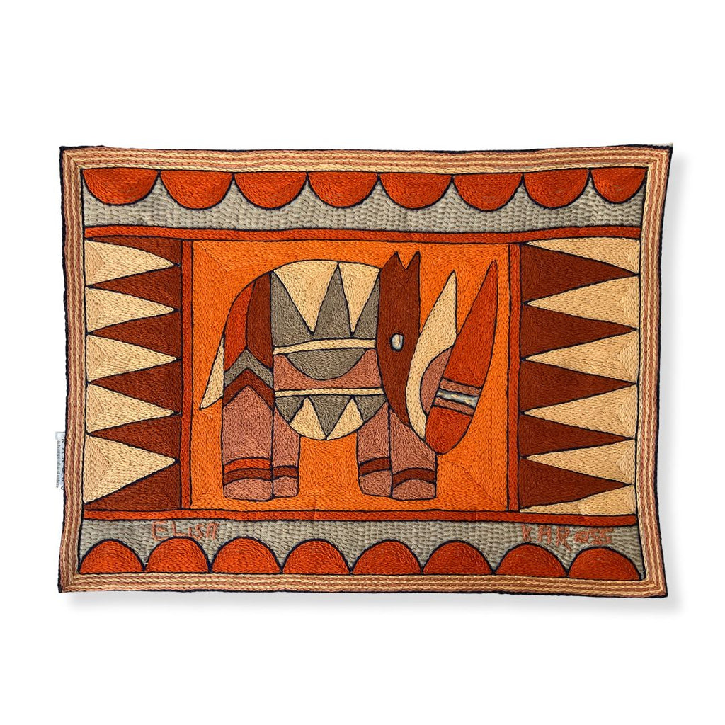 Valencia Rhino Bull Hand-Embroidered Padded Placemat