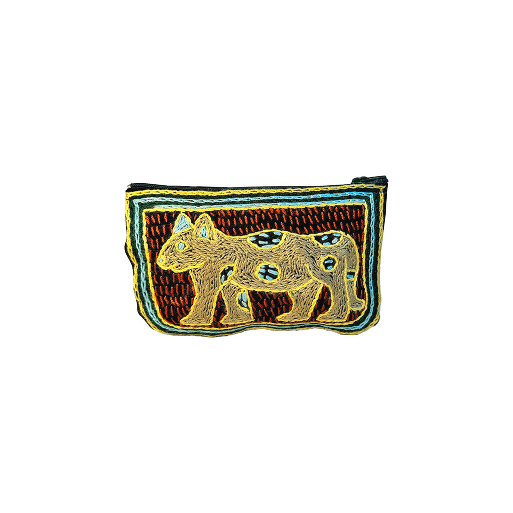 Mopani Moments Leopard Hand-Embroidered zip pouch small