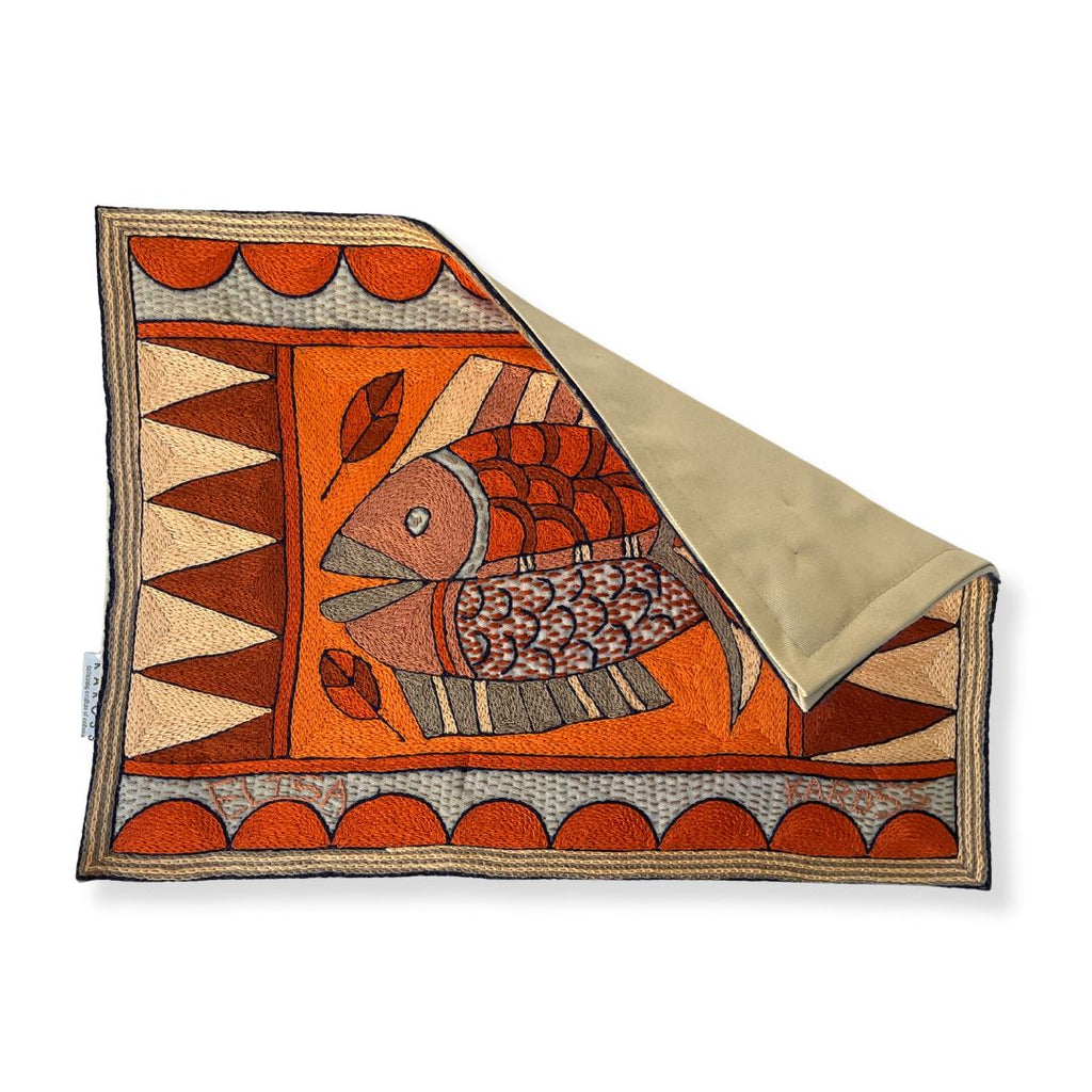 Valencia Fish Hand-Embroidered Padded Placemat