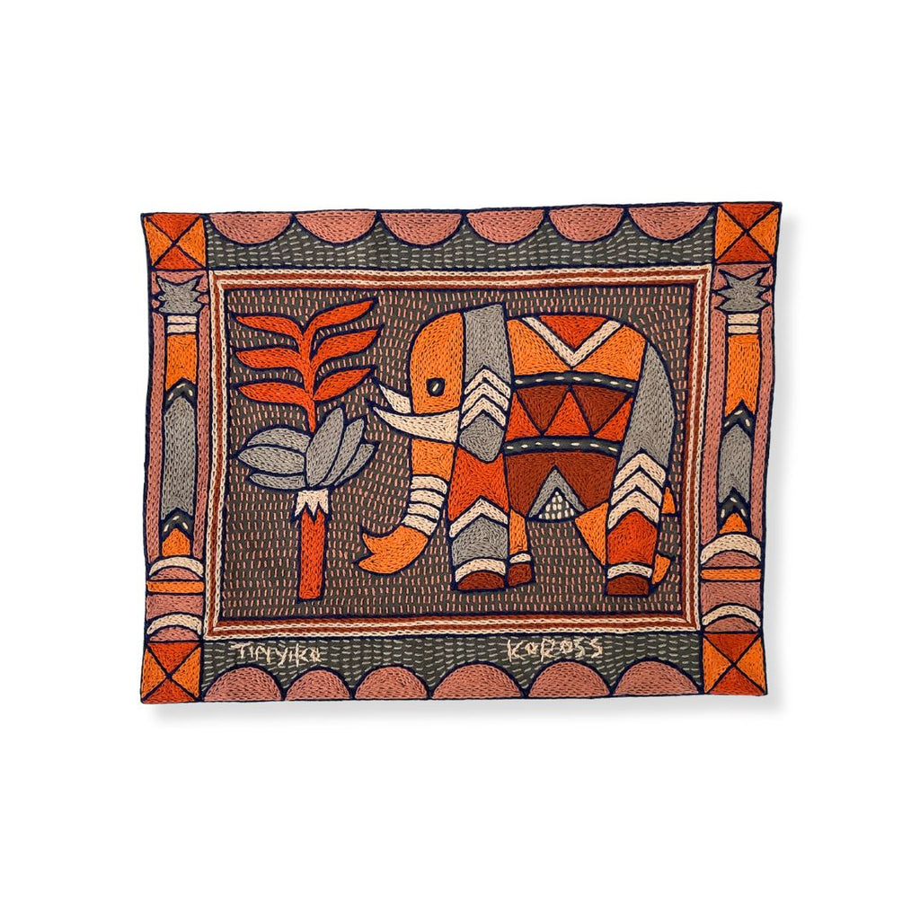 Valencia Elephant Cow Hand-Embroidered Unpadded Placemat