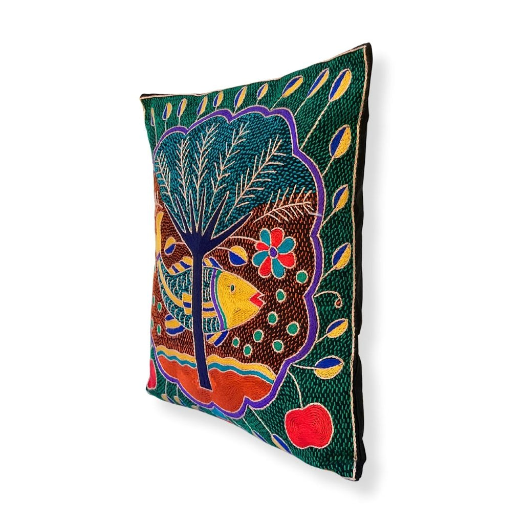 Happy Days Fish in a Cloud Hand-Embroidered Cushion Cover
