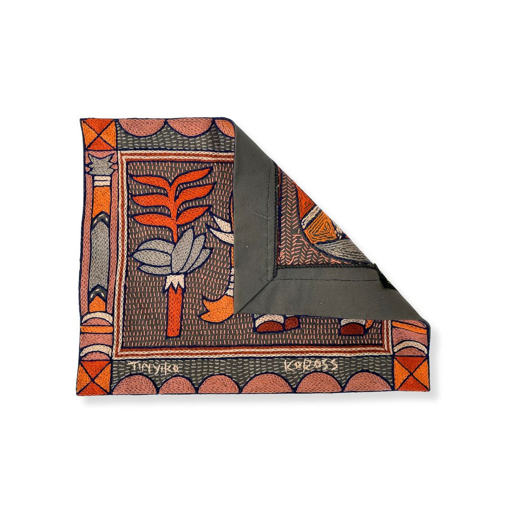 Valencia Elephant Cow Hand-Embroidered Unpadded Placemat