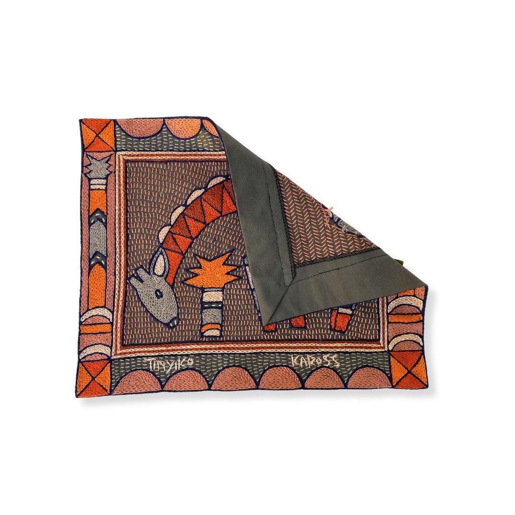 Valencia Giraffe Hand-Embroidered Unpadded Placemat