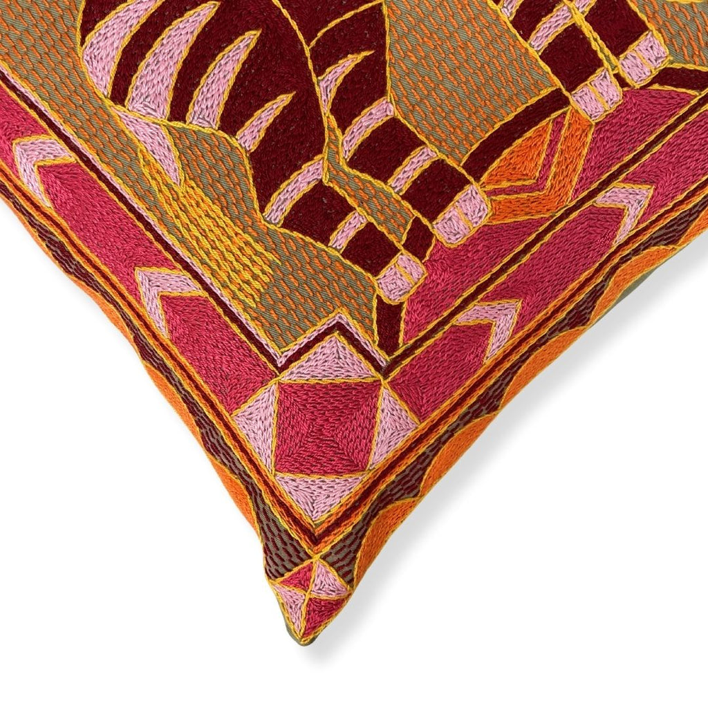 Shangaan Love Zebra Hand-Embroidered Cushion Cover