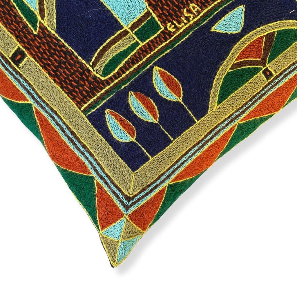 Mopani Moments Elephant Bull Hand-Embroidered Cushion Cover