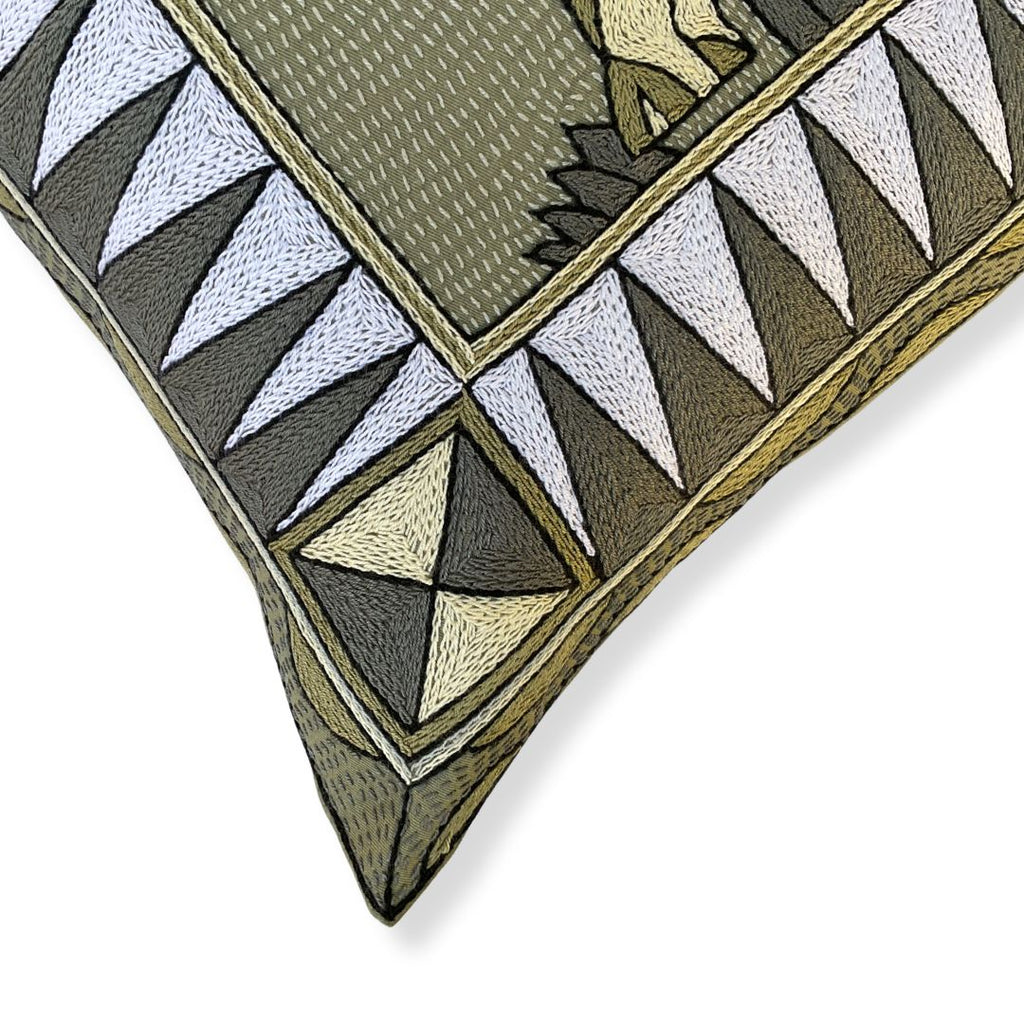 Scatterling of Africa Zebra Sunset Large Hand-Embroidered Cushion Cover '