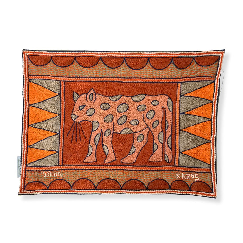 Valencia Leopard Hand-Embroidered Padded Placemat