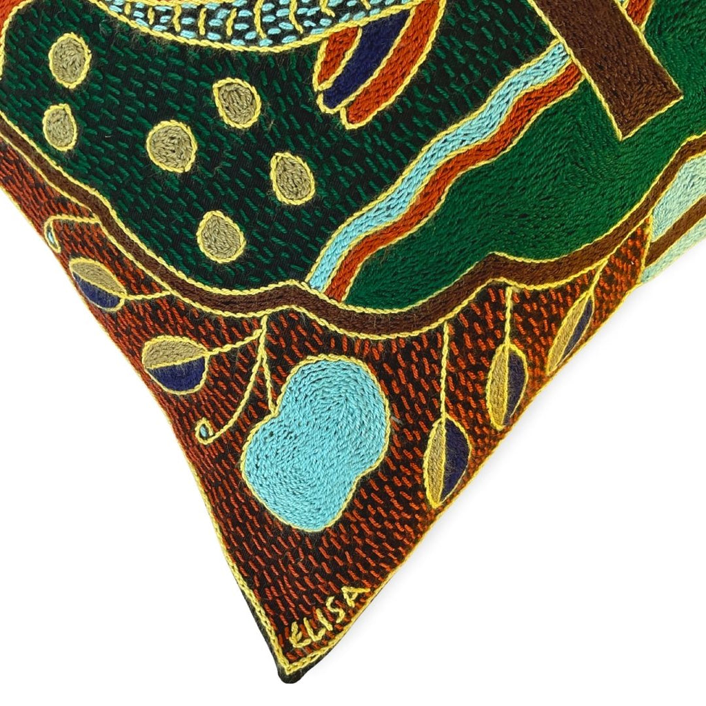 Mopani Moments Fish in a Cloud Hand-Embroidered Cushion Cover