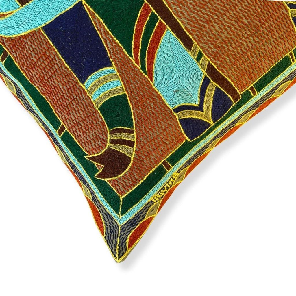 Mopani Moments Elephant Hand-Embroidered Cushion Cover