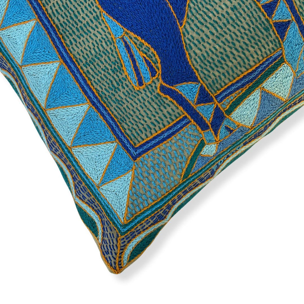 Delpht Giraffe Brothers Large Hand-Embroidered Cushion Cover