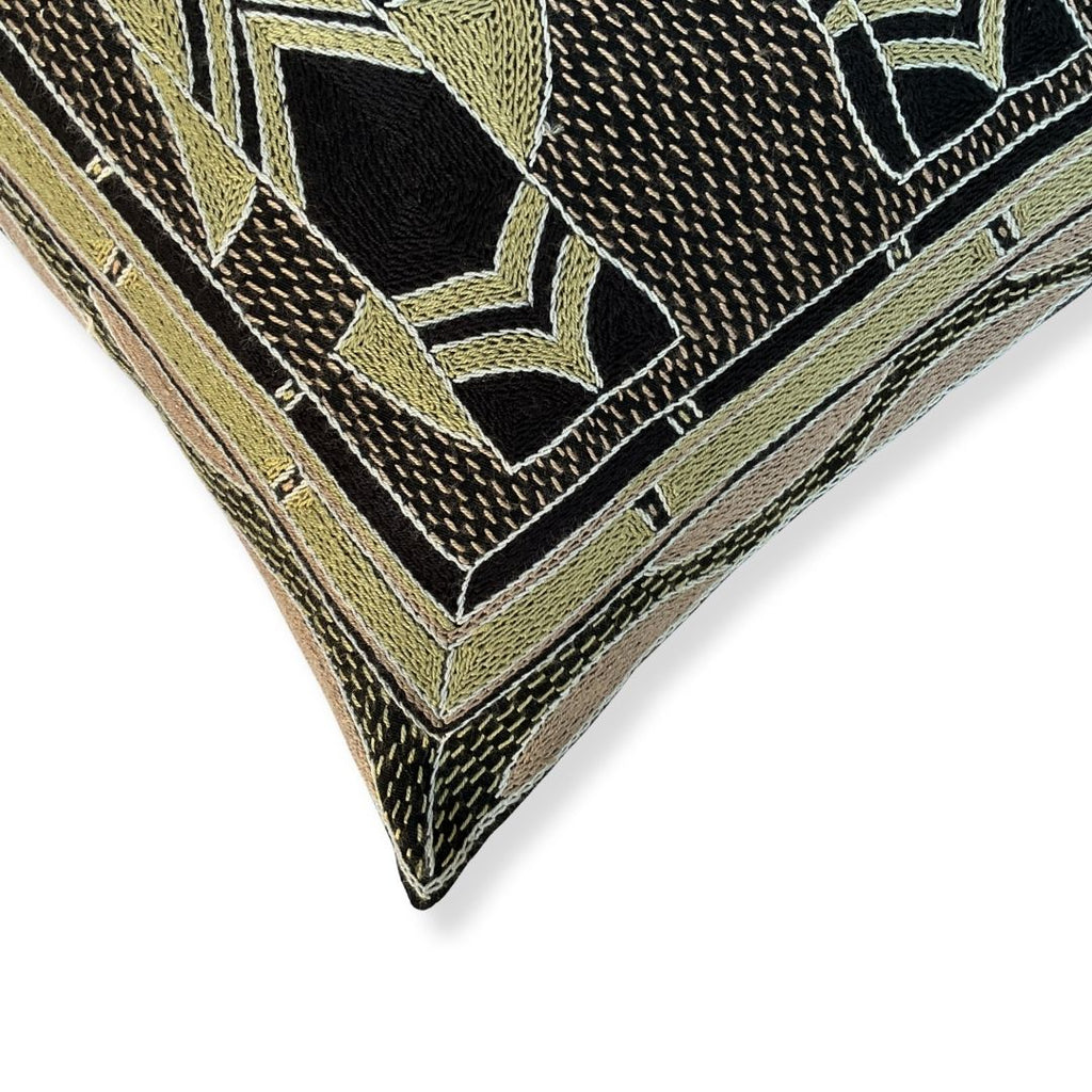 Scatterling of Africa Elephant Hand-Embroidered Cushion Cover