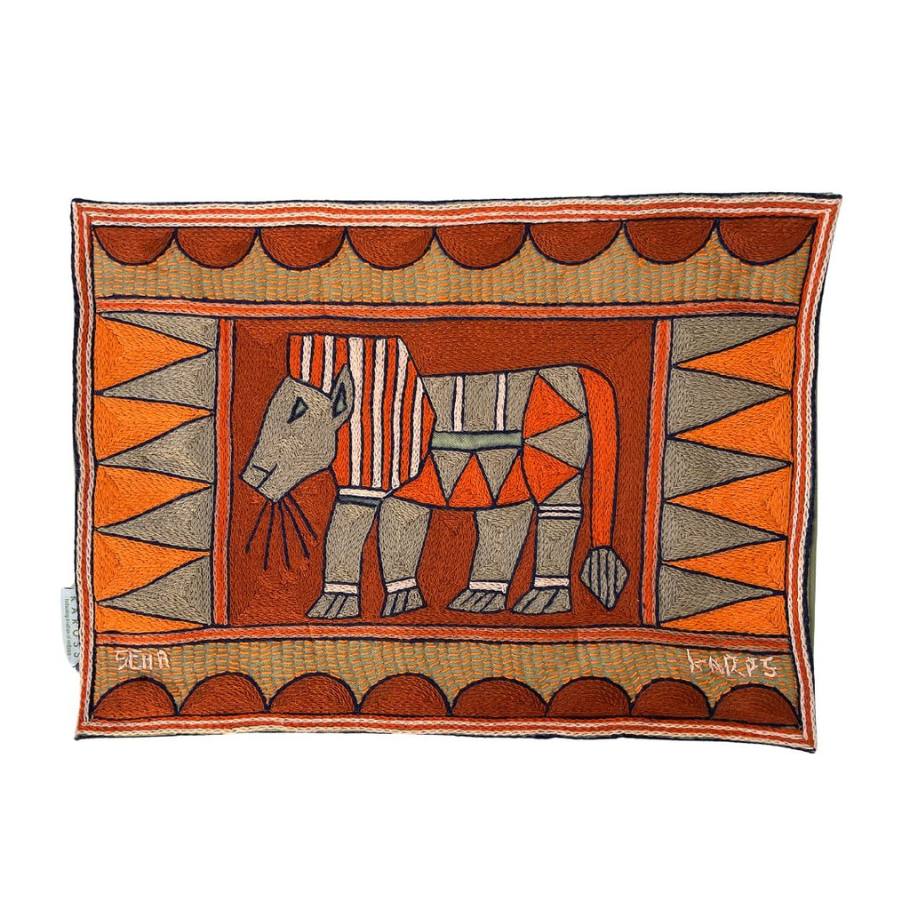 Valencia Lion Hand-Embroidered Padded Placemat