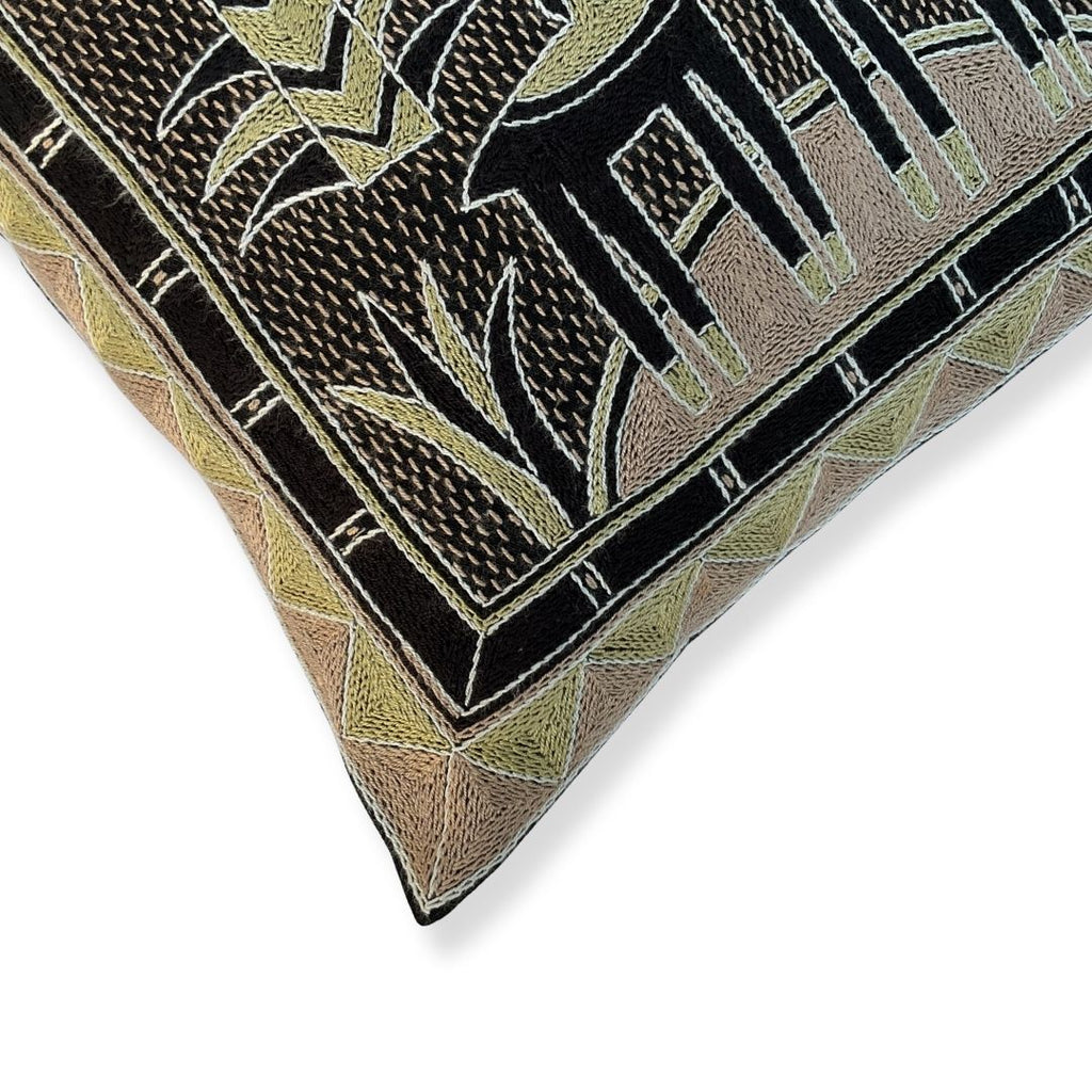 Scatterling of Africa Giraffe Brothers Hand-Embroidered Cushion Cover