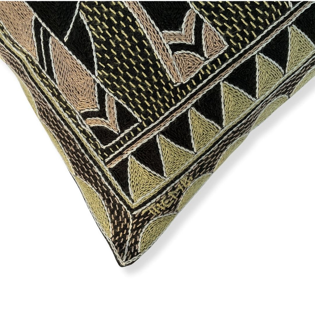 Scatterling of Africa Elephant Pair Hand-Embroidered Cushion Cover