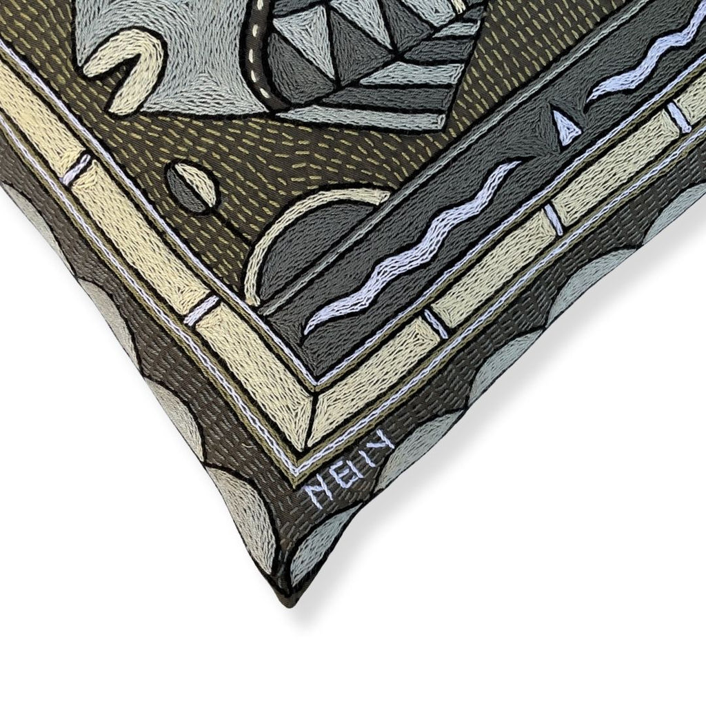 Scatterling of Africa Fat Fish Hand-Embroidered Cushion Cover