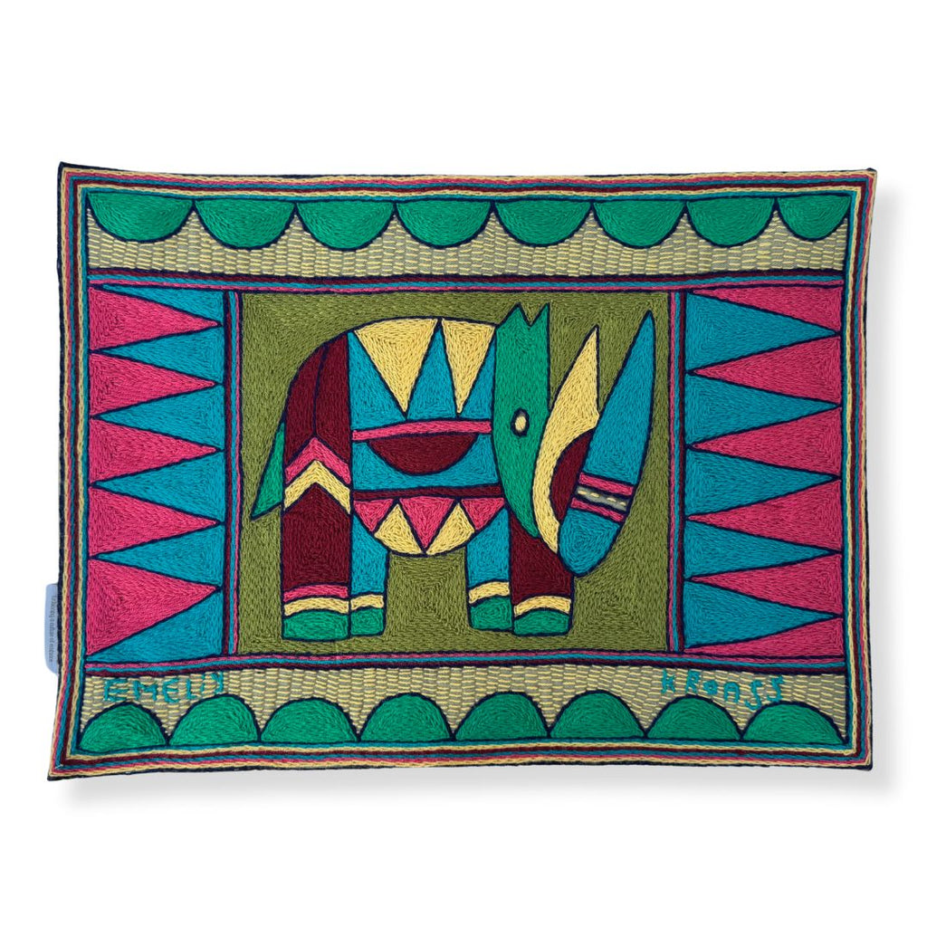 Shangaan Love Rhino Hand-Embroidered Padded Placemat