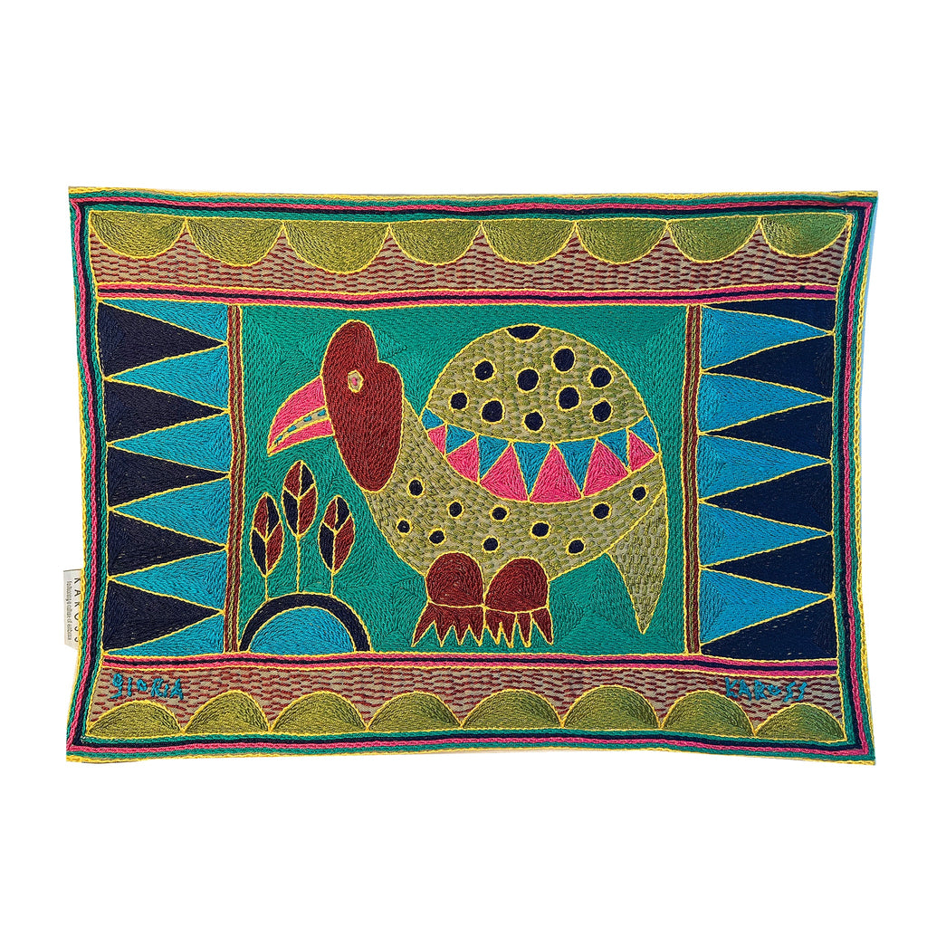 Shangaan Love Guinea Fowl Hand-Embroidered Padded Placemat