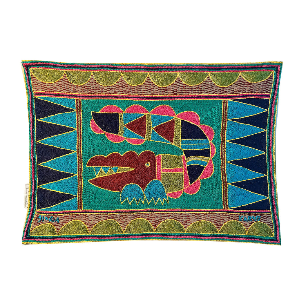Shangaan Love Crocodile Hand-Embroidered Padded Placemat