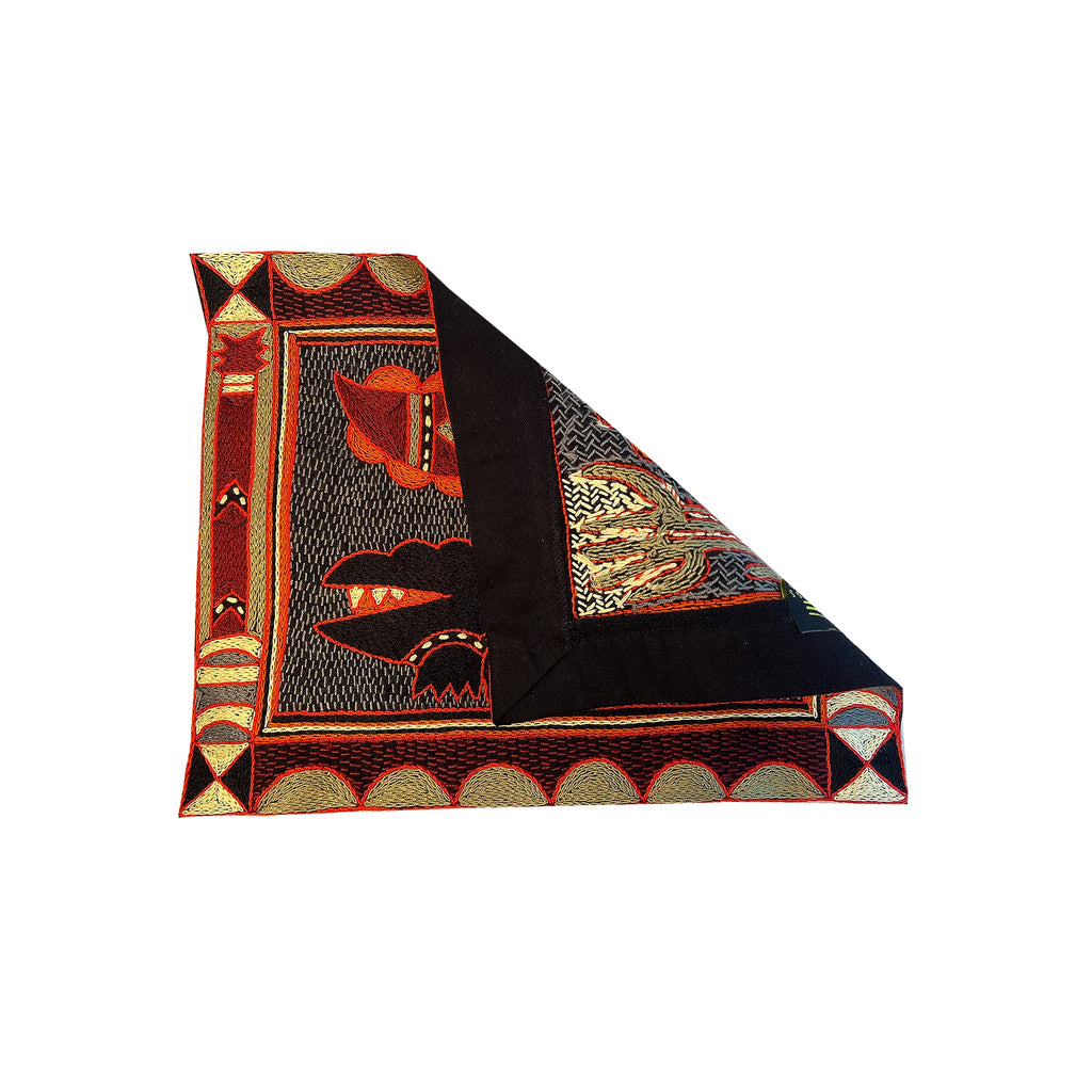 Royal Zulu Crocodile Hand-Embroidered Love Unpadded Placemat
