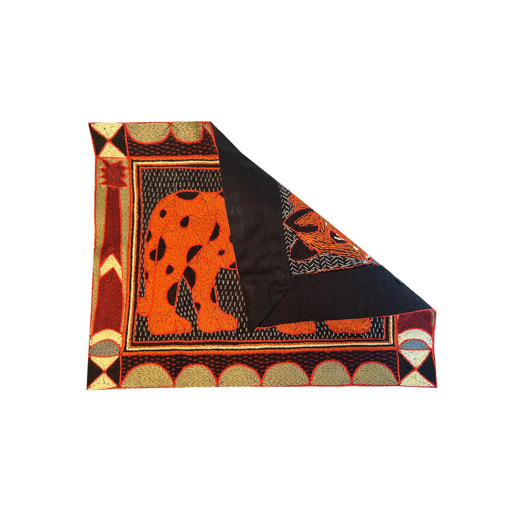 Royal Zulu Leopard Hand-Embroidered Unpadded Placemat