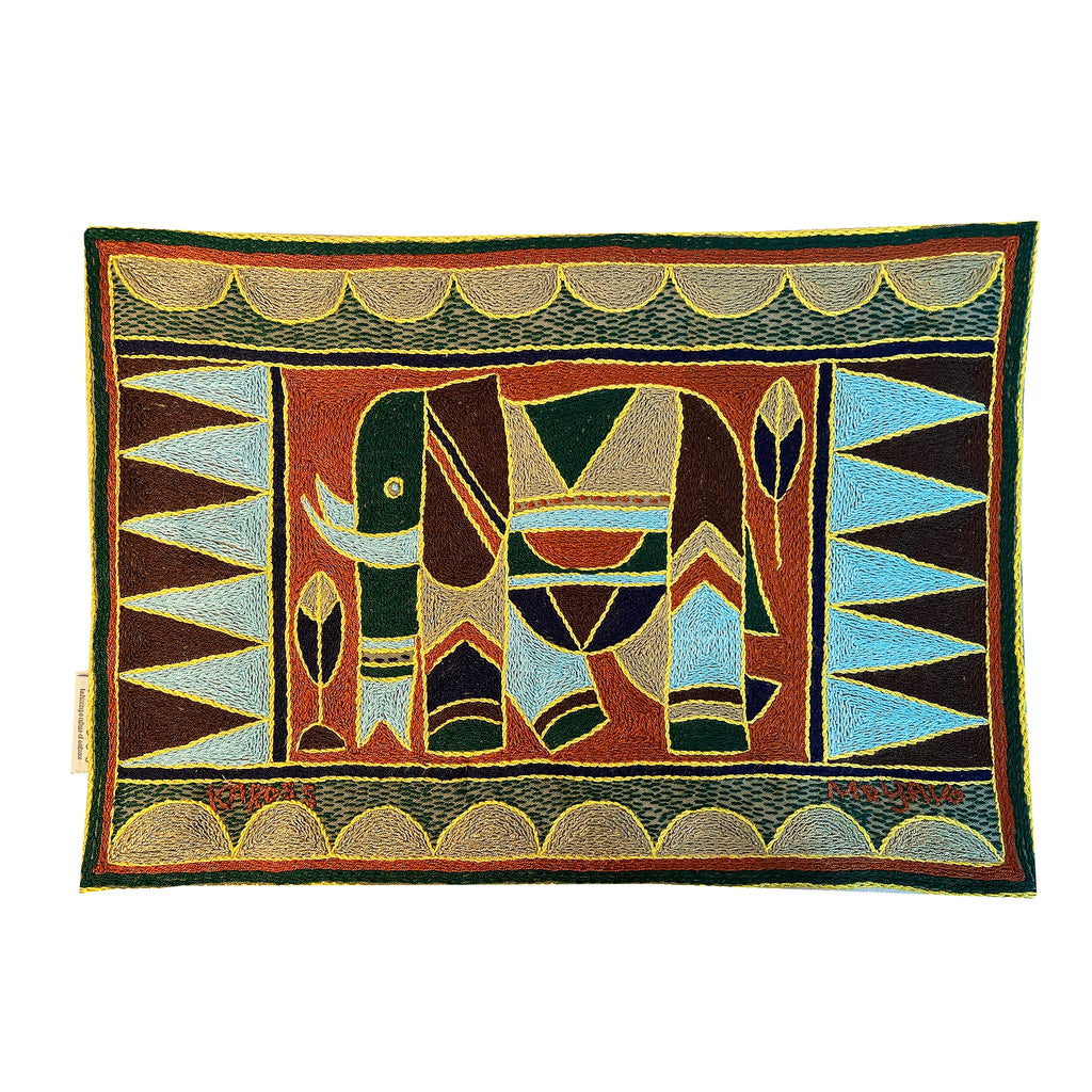 Mopani Moments Elephant Bull Hand-Embroidered Padded Placemat
