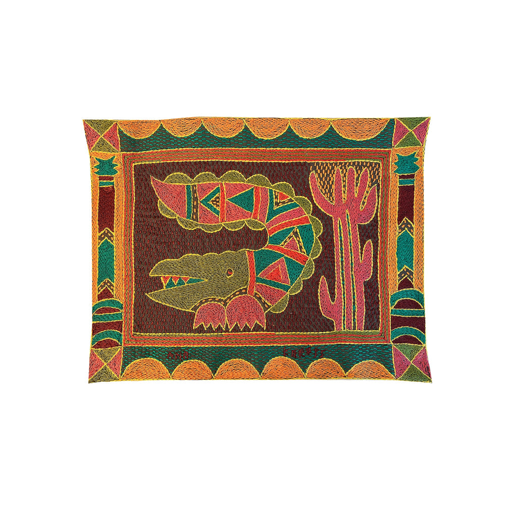 Shangaan Love Crocodile Love Hand-Embroidered Unpadded Placemat