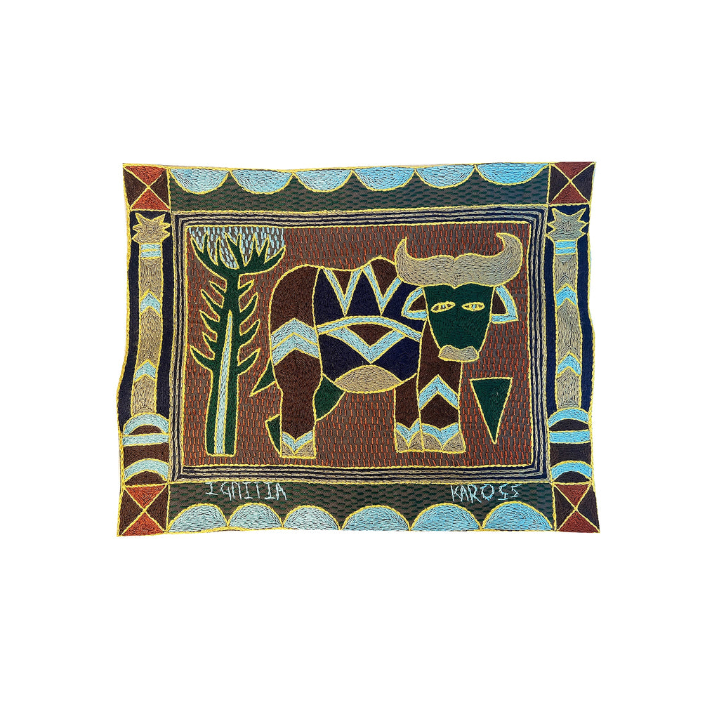 Mopani Moments Buffalo Hand-Embroidered Unpadded Placemat