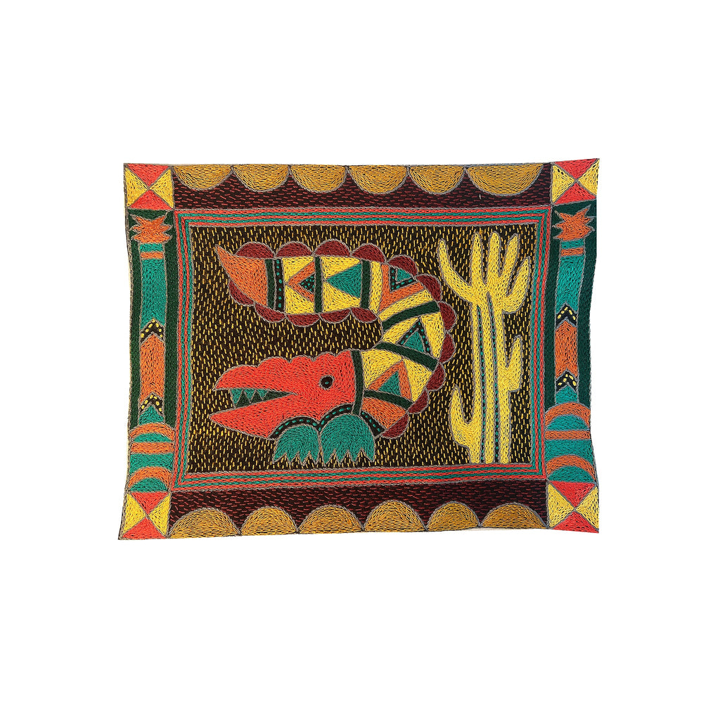 Viva Africa Crocodile Hand-Embroidered Unpadded Placemat