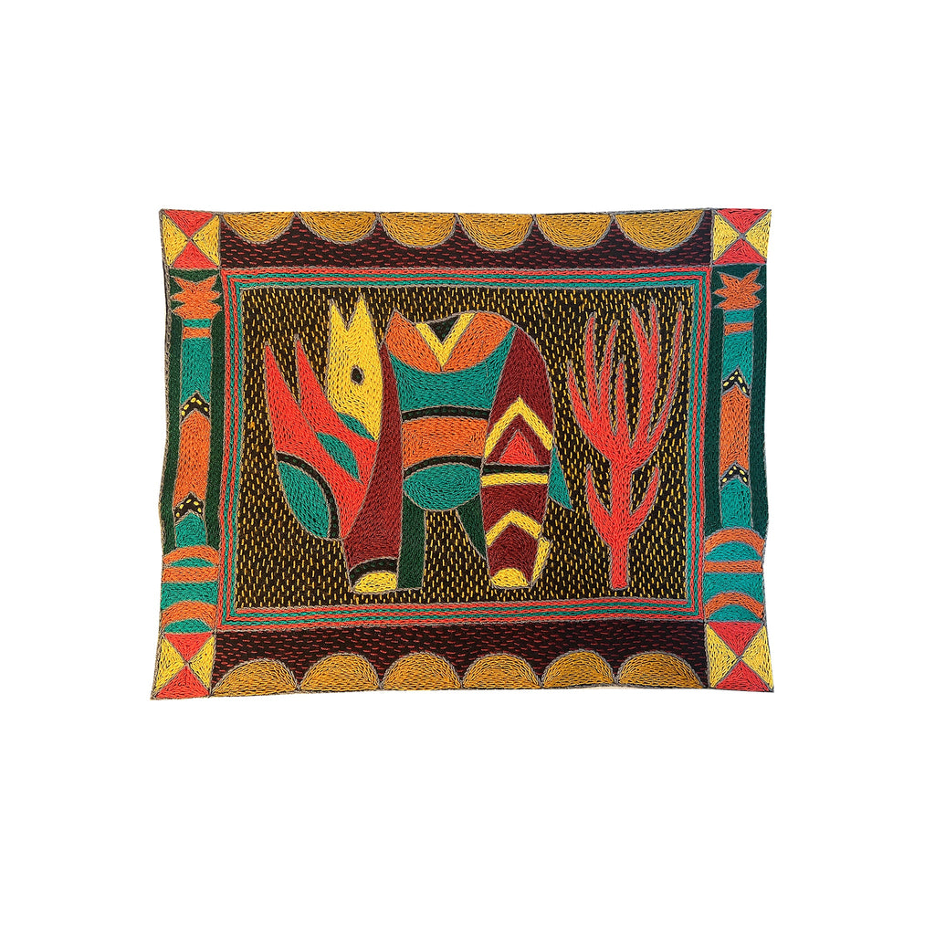 Viva Africa Rhino Hand-Embroidered Unpadded Placemat