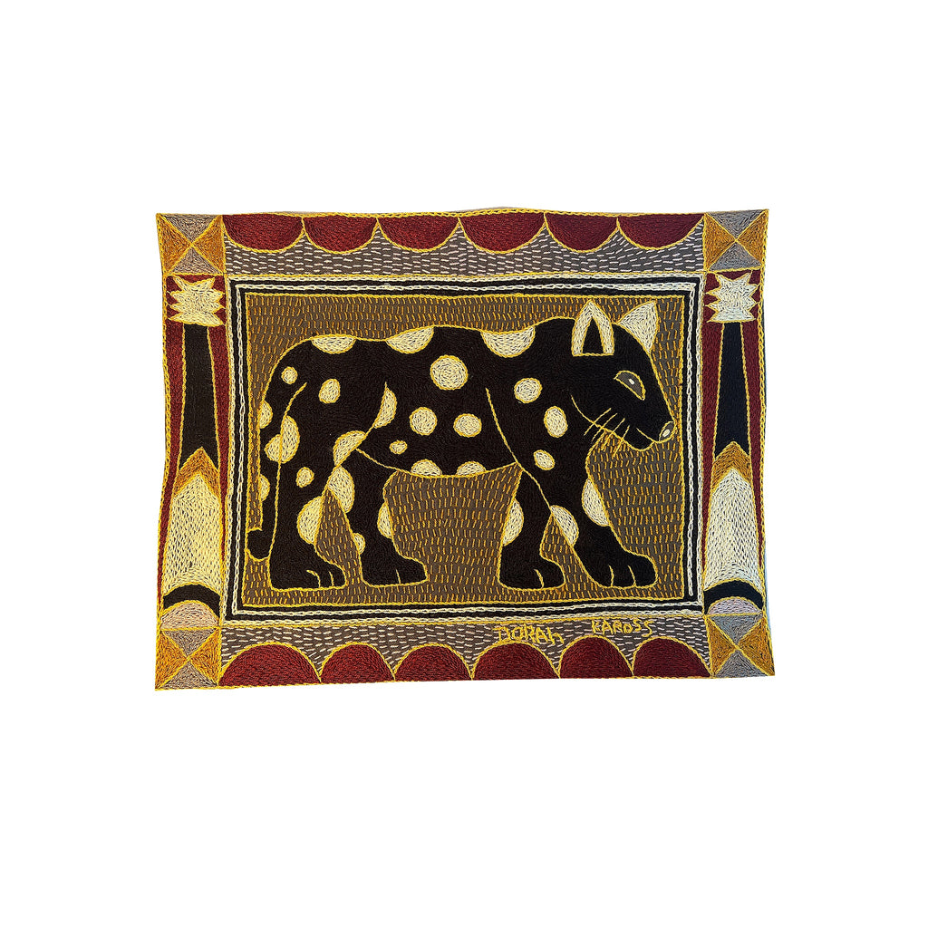 African Dawn Leopard Hand-Embroidered  Unpadded Placemat