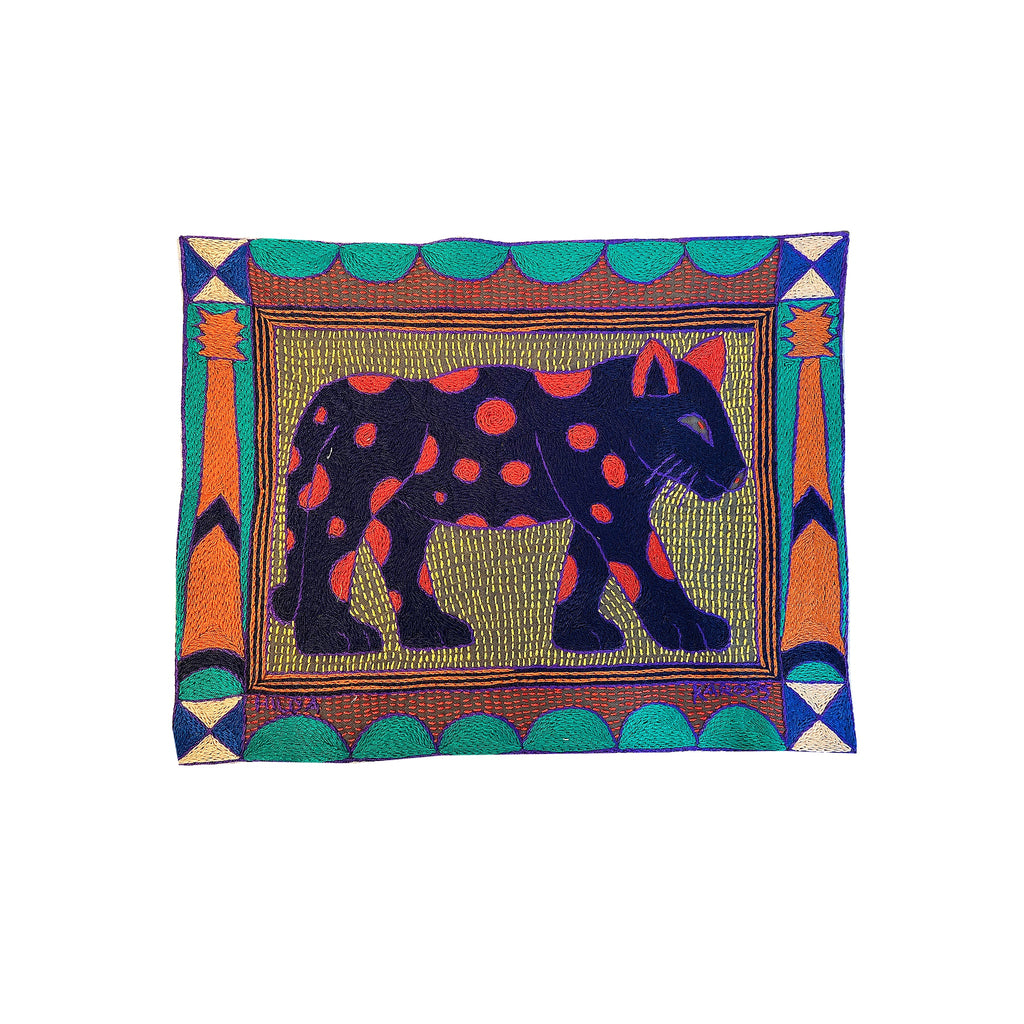 Happy Days Leopard Hand-Embroidered Unpadded Placemat