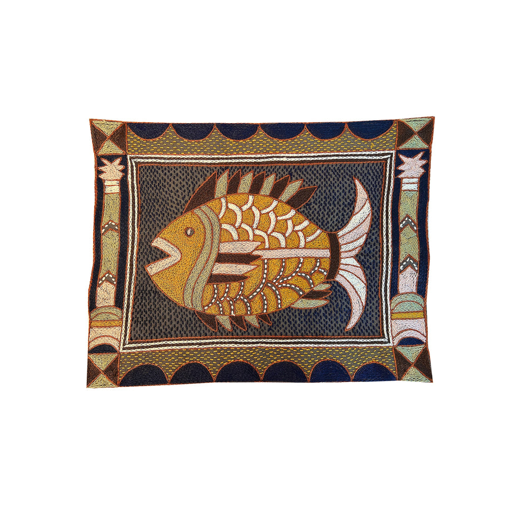 Namib Rust Fish Hand-Embroidered Unpadded Placemat