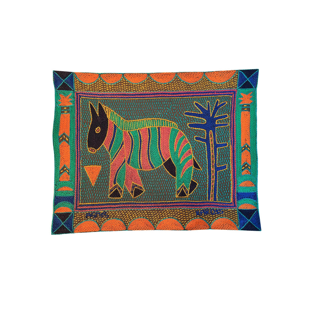 Marula’s in Autumn Zebra Hand-Embroidered Unpadded Placemat