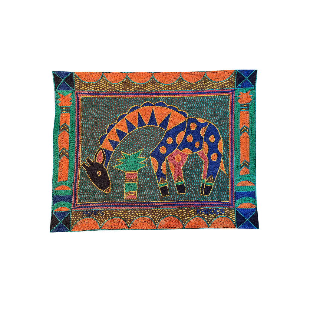 Marula’s in Autumn Giraffe Hand-Embroidered Unpadded Placemat