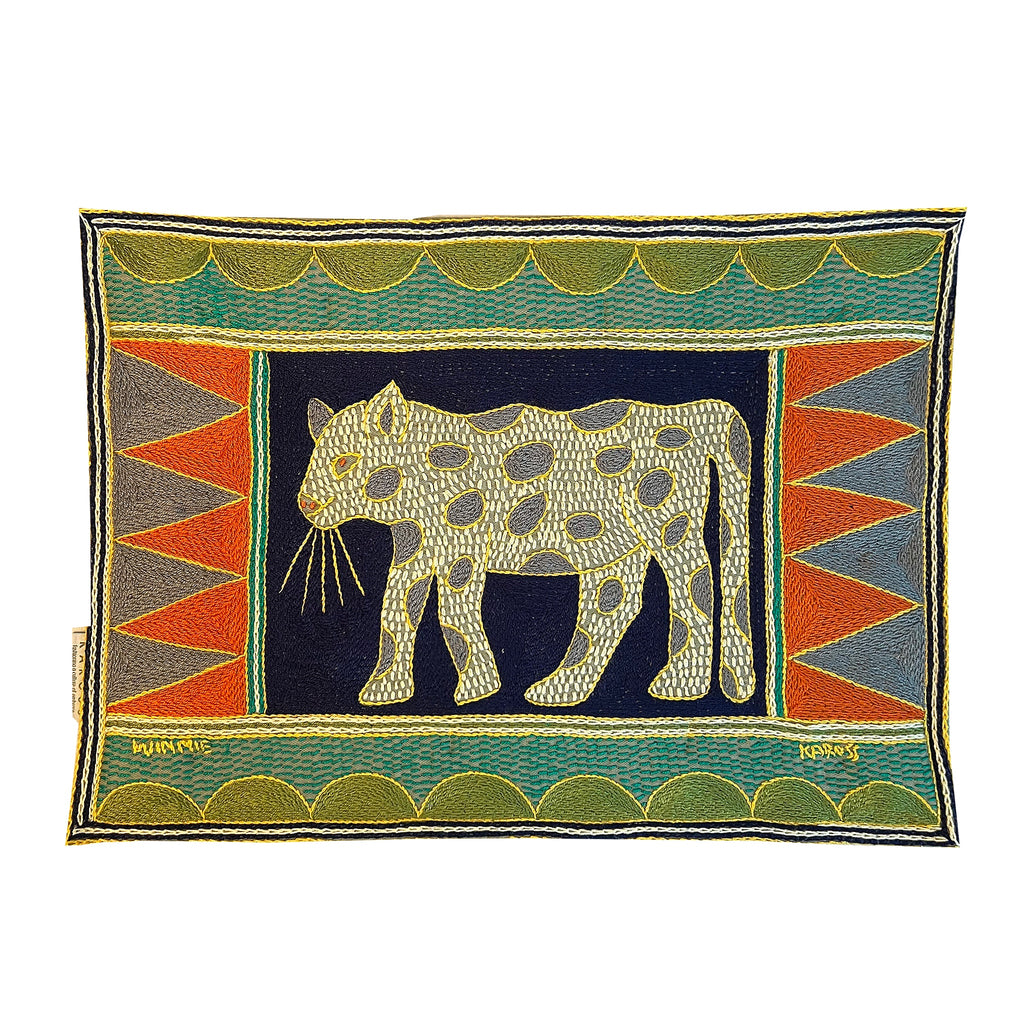 Bushveld Lush Leopard Hand-Embroidered Padded Placemat