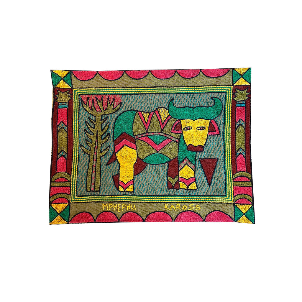Shangaan Love Buffalo Hand-Embroidered Unpadded Placemat