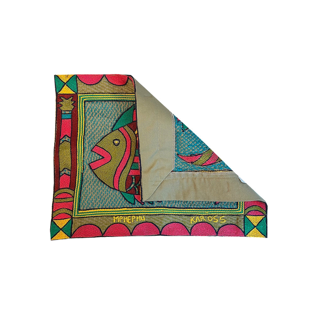 Shangaan Love Fish Hand-Embroidered Unpadded Placemat