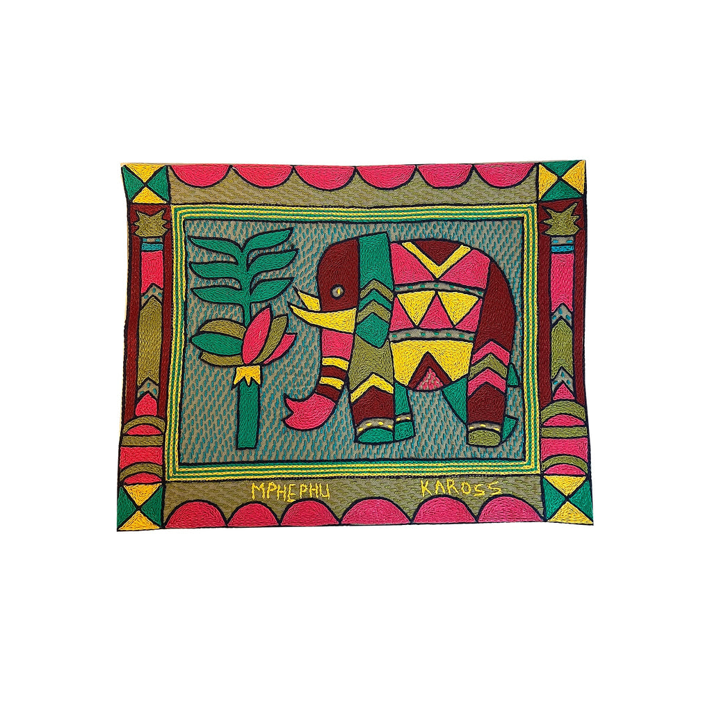 Shangaan Love Elephant Bull Hand-Embroidered Unpadded Placemat