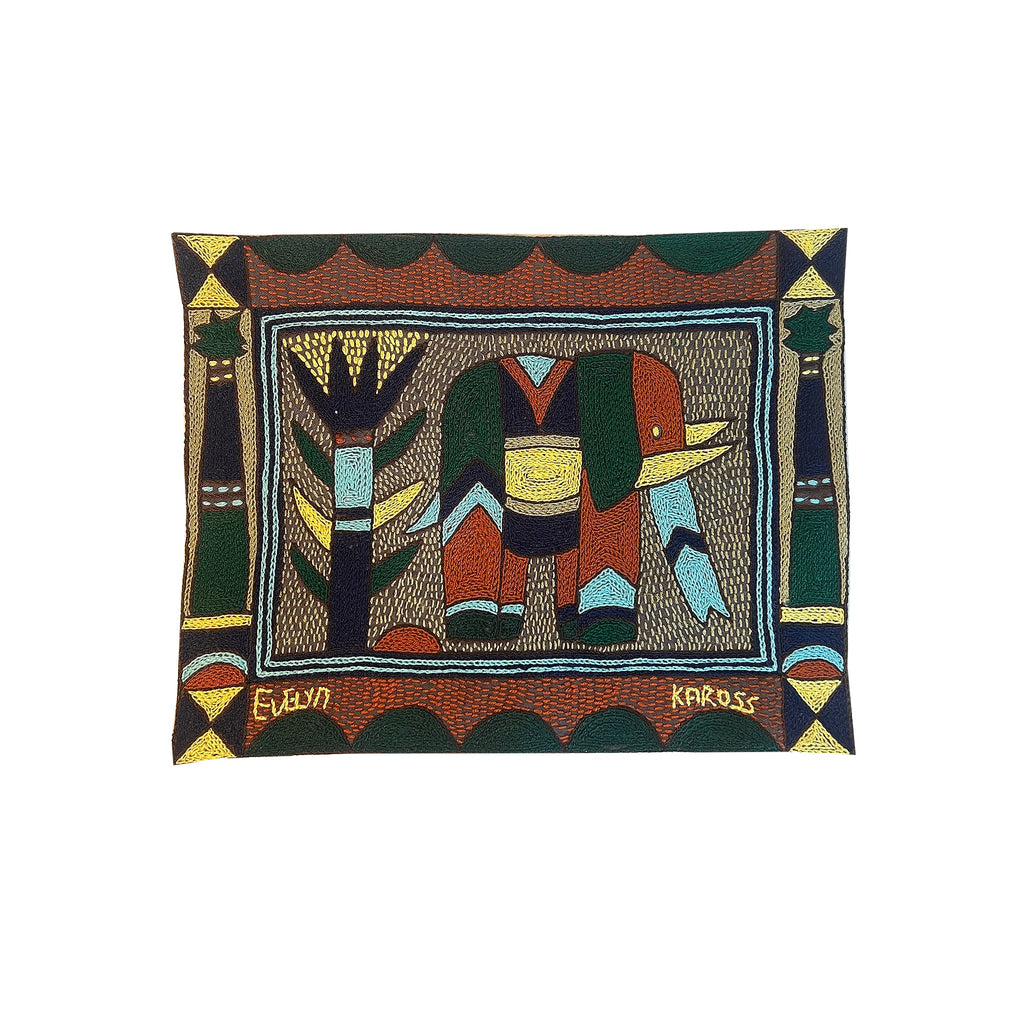 Mopani Moments Elephant Cow Hand-Embroidered Unpadded Placemat