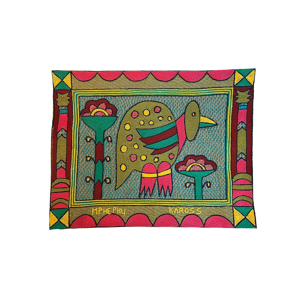 Shangaan Love Guinea Fowl Hand-Embroidered Unpadded Placemat