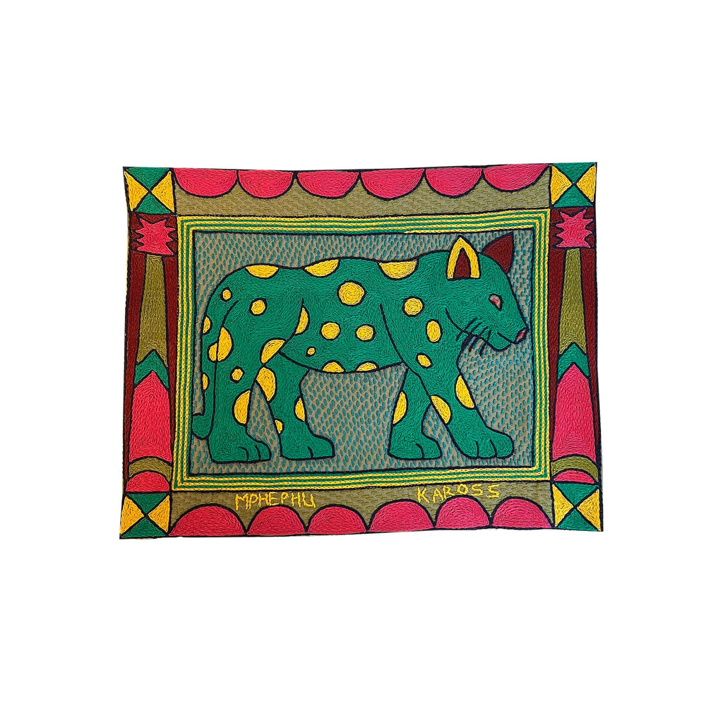 Shangaan Love Leopard Hand-Embroidered Unpadded Placemat